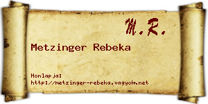 Metzinger Rebeka névjegykártya
